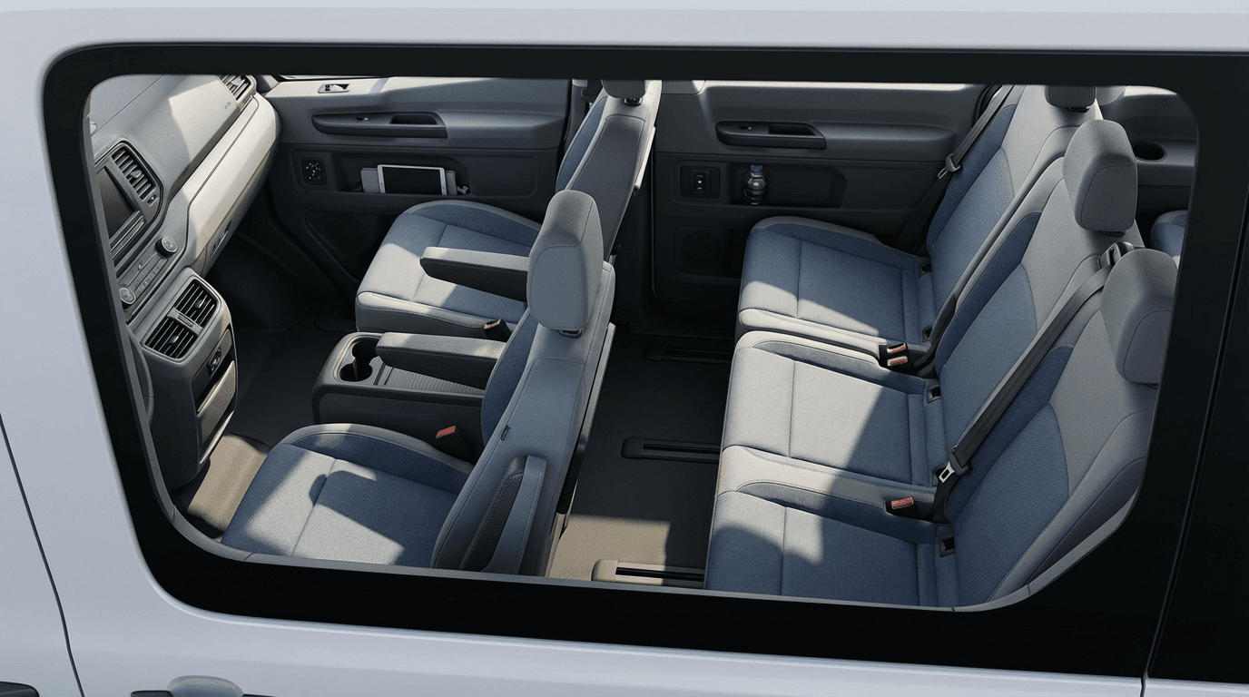 Rear seat interior after detailing, clean and untouched